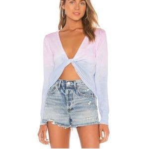 Cecelia twist front pink ombré sweater- Size M- SO CUTE!